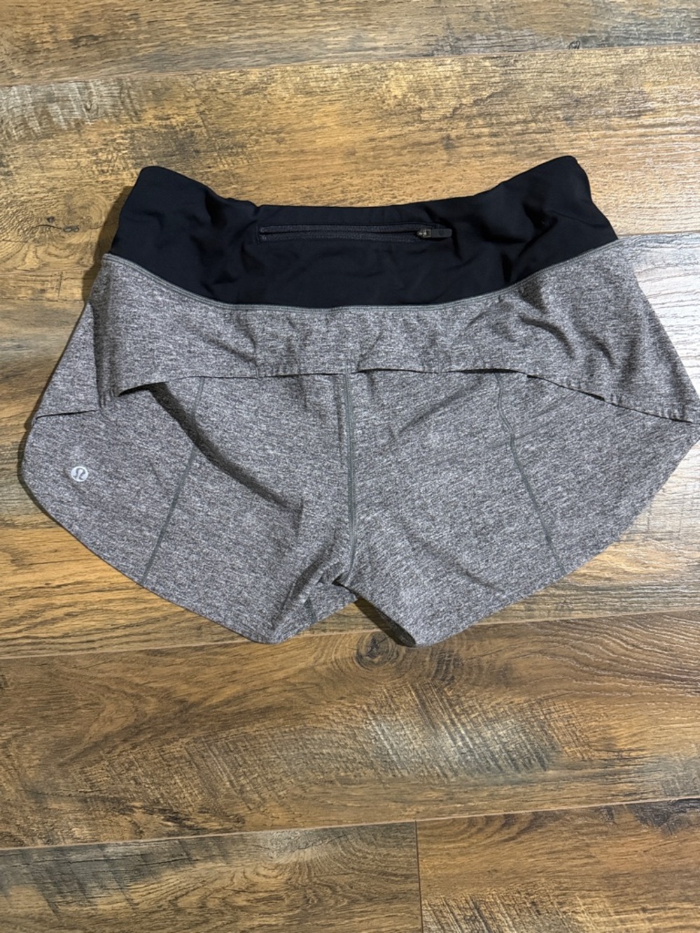 lululemon athletica Gray Heather Athletic Shorts with Black Waistband